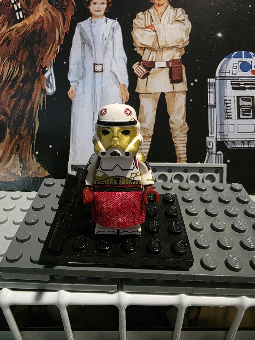 CUSTOM Star Wars Captain Enoch Trooper Minifigure with Red Cloth Kama Waist Cape